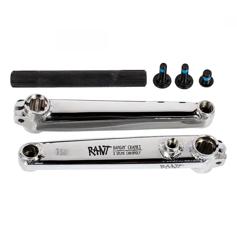 Rant Bangin 8 R/LHD 175mm 3-piece 19mm 8-spline Cranks in Chrome Plate