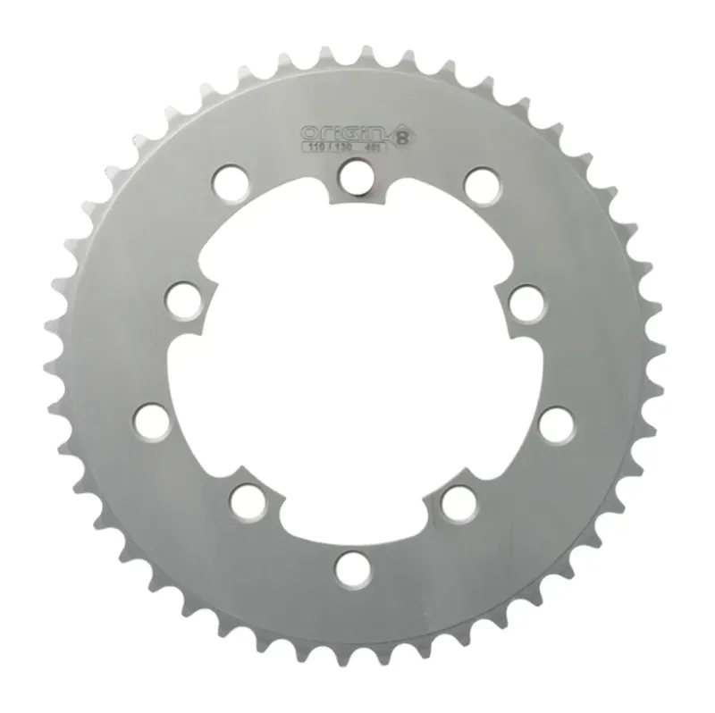 Origin8 10-hole 46-tooth 110/132 1/8 Single Speed Chainring in Silver