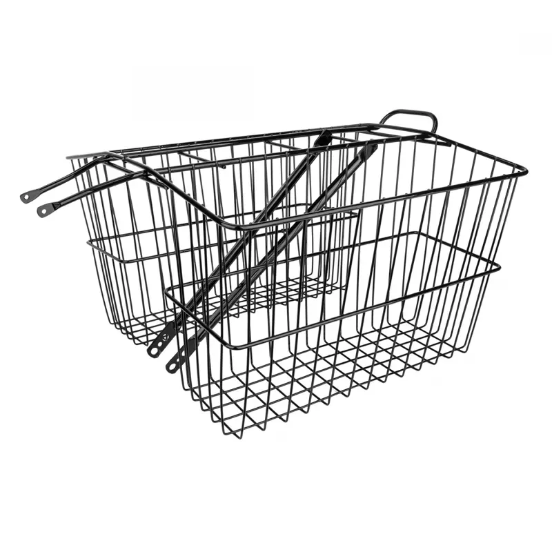 Wald Rear 7.5x18x12in Twin Carrier Basket in Black 