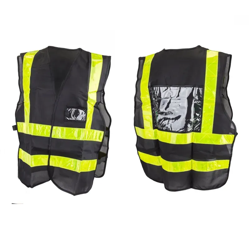 Sunlite One Size Reflective Delivery Vest W/ID and Logo Holder in Black/Yellow