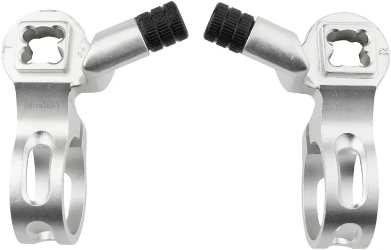 Microshift Road Pull Thumb Shifter Mount Pair in Silver