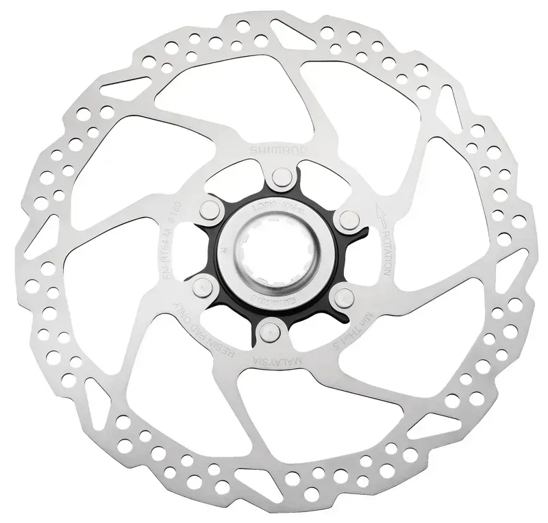 Shimano Deore SM-RT54-S Disc Brake Rotor - 160mm Center Lock For Resin Pads Only Silver 160