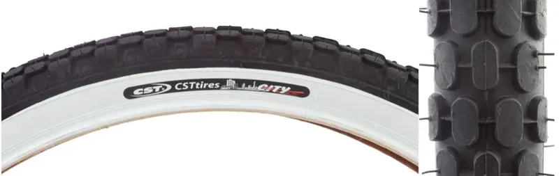 Sunlite Cruiser CST693 26x2.125-inch City Wire Tire in Black/White